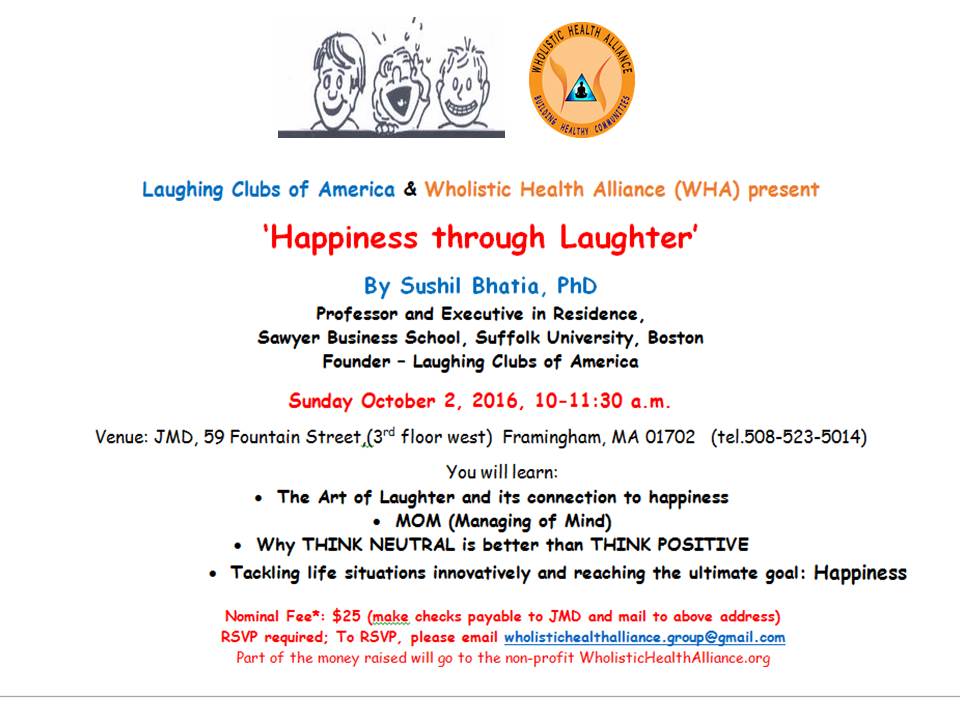 Sushil Bhatia Presents Happiness Through Laughter